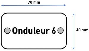 Etiquette PVC identif. "Onduleur 6"    - 7x4 cms