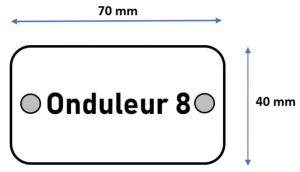 Etiquette PVC identif. "Onduleur 8"    - 7x4 cms