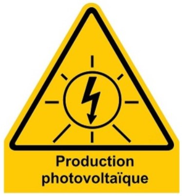 Plaque RIGIDE PVC "Production Photovoltaïque" 5x5 cms