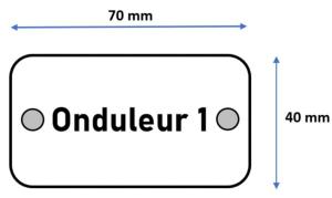 Etiquette PVC identif. "Onduleur 1"    - 7x4 cms