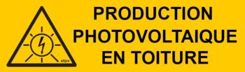 Etiquette Adhésive "Production Photovoltaïque en Toiture"