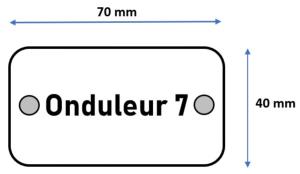 Etiquette PVC identif. "Onduleur 7"    - 7x4 cms