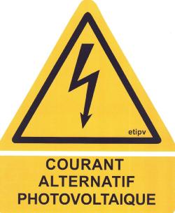 Etiquette Adhésive "Courant Alternatif Photovoltaique"